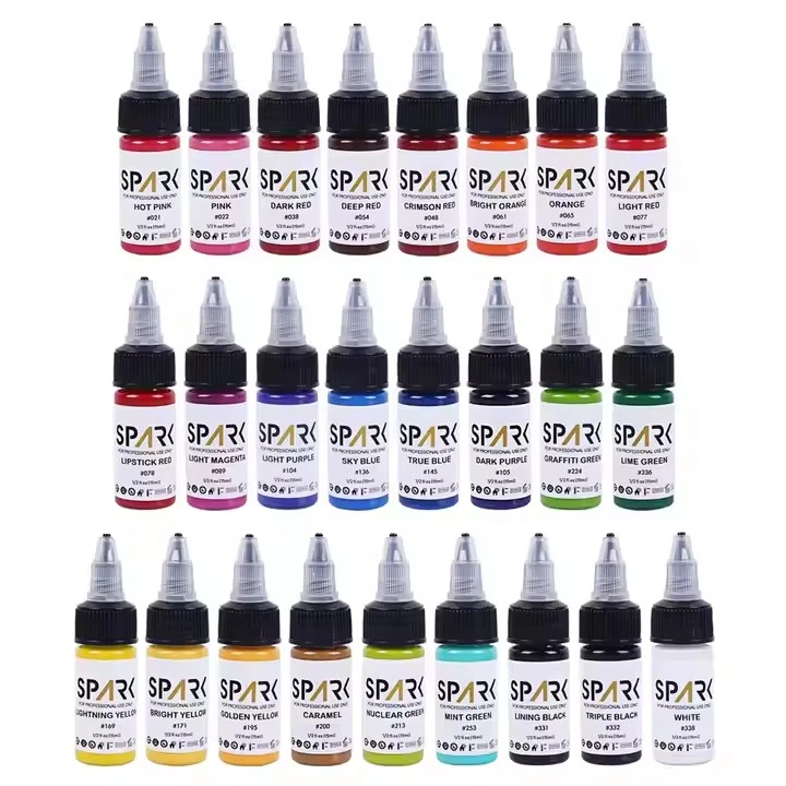50 Dath Socraigh Spark Mórdhíola Orgánach is Fearr Orgánach 1 oz 30 ml Makeup Buidéal Gairmiúil Diúscartha Tattoo Sealadach Dúigh Sealadach