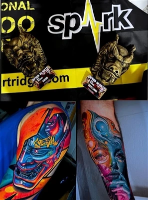 Tá an tEalaíontóir SPARK @anfitriontattoo ag éileamh Bua Dhúbailte ag Expo Ta...