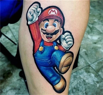 Mario Bross Tattoo Arna dhéanamh ag @ nacho_serrano_2012 Ón Airgintín Le #spa...