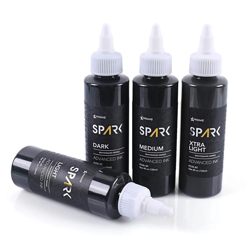 Professional Set Of 4OZ Organic BLACK And WHITEWASH Tattoo Ink For Body Art factory