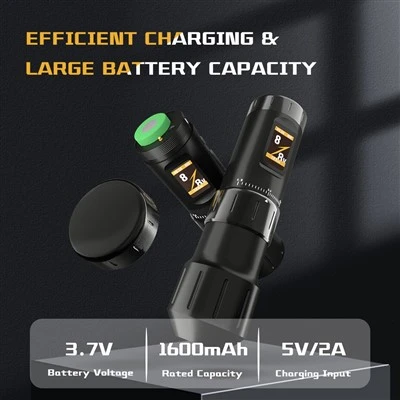 Stoke inchoigeartaithe go leanúnach Stoke Peann Machine Tattoo Gan Sreang Battery