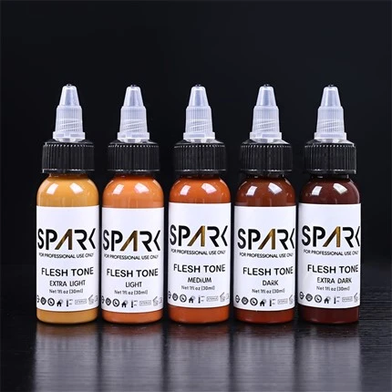 Socraigh Dath Craiceann 1OZ 5 Píosa Dúigh Tatú Luaidhe Spark Dúigh Tatú Dúigh Tatú Gairmiúla Clúdach Dúigh Tatú Cumasc agus Cosmaideacha