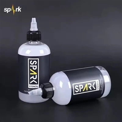 Spark Vegan Stencil Fast Fast - Foirmle Triomú Glóthach Stuif Glóthach 8 Fl Oz (240 ml) le haghaidh feidhmchlár stionsal tattoo