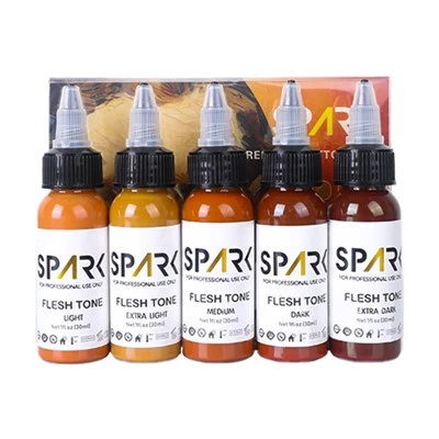 Spark gairmiúil 1 oz craiceann ton tattoo tattoo dúigh le haghaidh dath portráid datha flesh craiceann ton datha tattoo trealamh tattoo