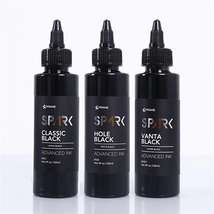 4OZ Poll Dubh Clasaiceach Dubh Vanta Dubh Spark Dúigh Tattoo Dúigh Tattoo Dubh