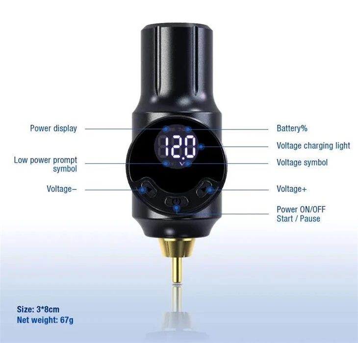 Soláthar Cumhachta Tatú Sreang Battery RCA MINI Tattoo